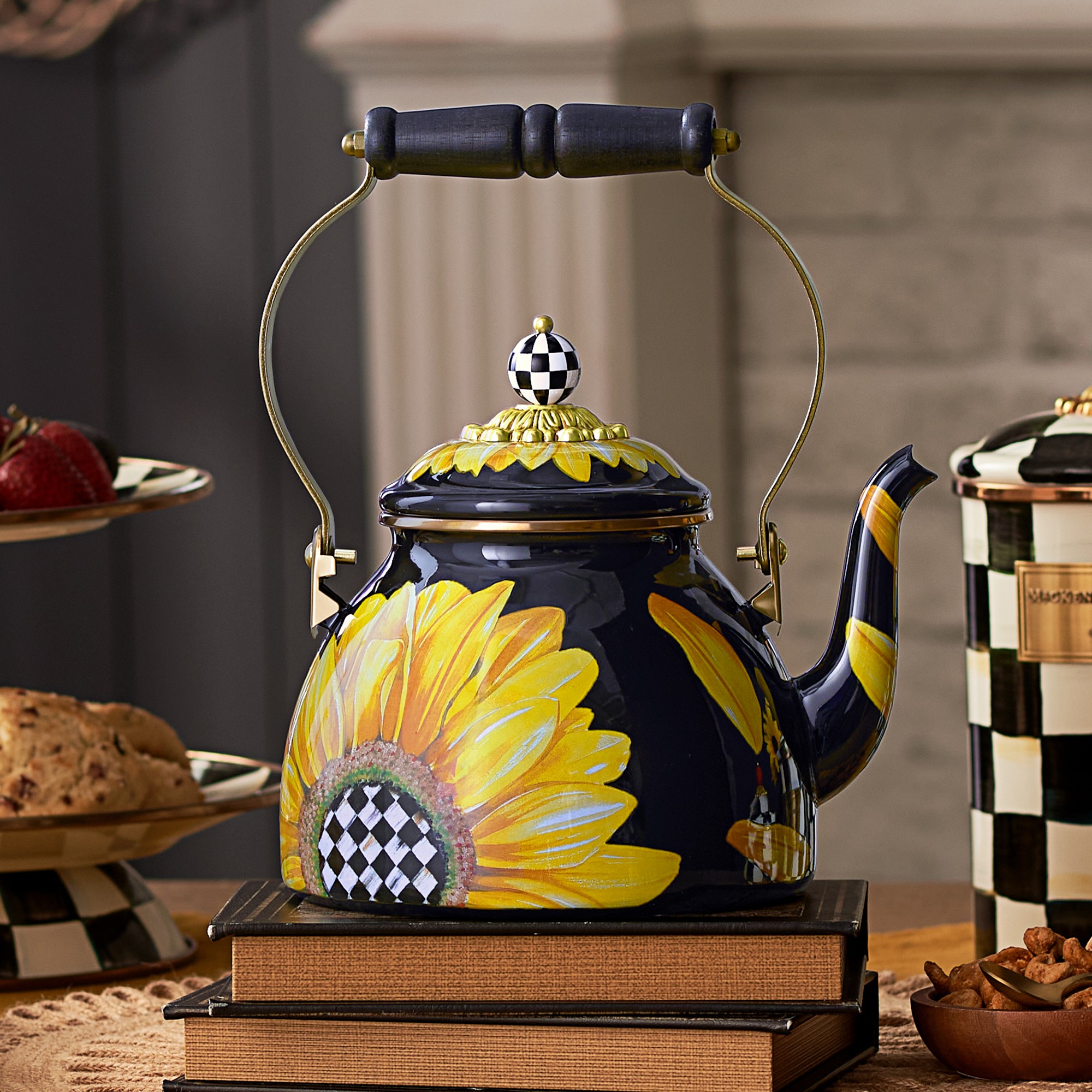 MacKenzie-Childs Sunflower Tea Kettle, 2-Qt.
