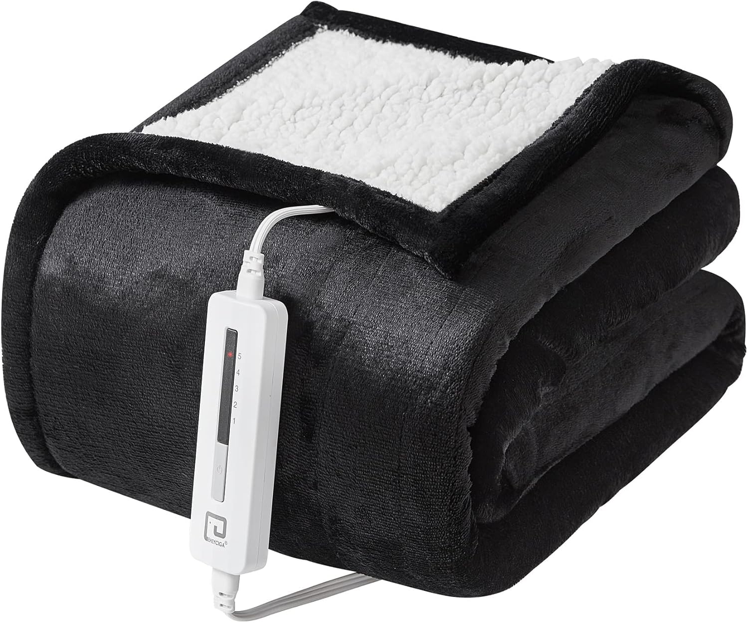 EHEYCIGA Heated Blanket Electric Blanket Throw - Heating Blanket with 9 Heating Levels & 10 Hours Auto Off, Soft Cozy Sherpa Washable Blanket with Fast Heating, 50 x 60 Inches