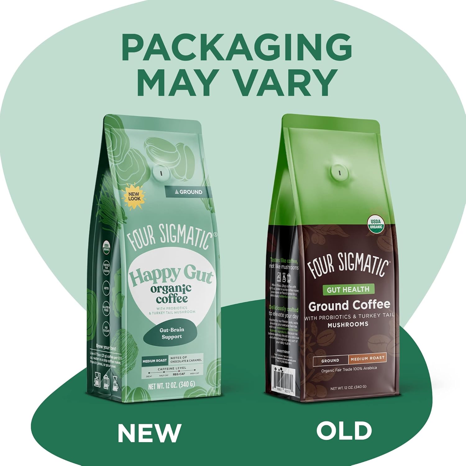 Four Sigmatic Think Mushroom Coffee | Organic Ground Coffee with Lion's Mane Mushroom and Chaga Mushroom | Nootropic Mushroom Coffee for Better Focus and Immune Support | 12oz Bag