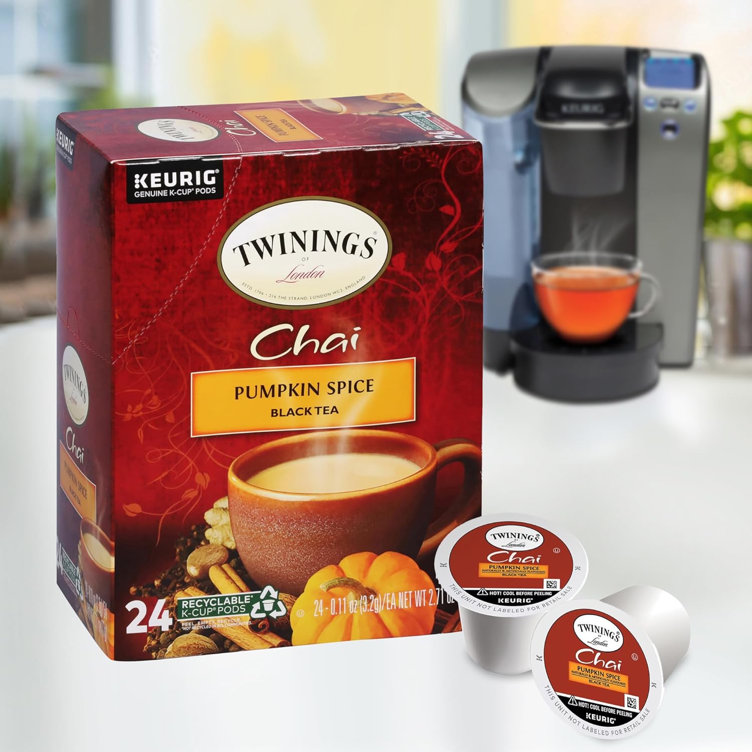 Twinings English Breakfast Black Tea K-Cup Pods for Keurig, 24 Count (Pack of 1), Smooth, Flavourful, Robust, Caffeinated, Enjoy Hot or Iced | Packaging May Vary