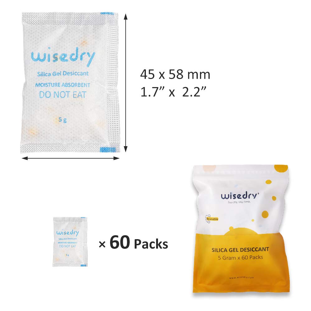 wisedry 2 x 500 Gram [2.2 lbs] Rechargeable Silica Gel Car Dehumidifier, Microwave Fast Reactivated Desiccant Packets Large for Gun Safe Closet Basement Garage Storage Moisture Absorbers Bag Reusable