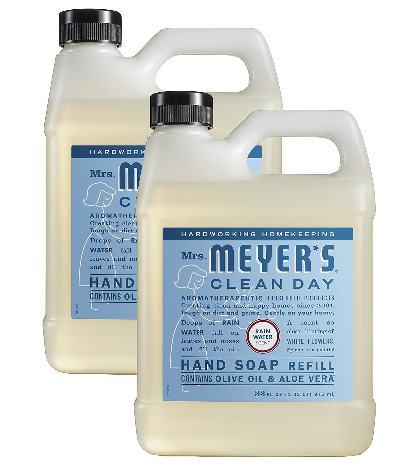 MRS. MEYER'S CLEAN DAY Liquid Hand Soap Refill, Cruelty Free and Biodegradable Formula, Lemon Verbena Scent, 33 oz