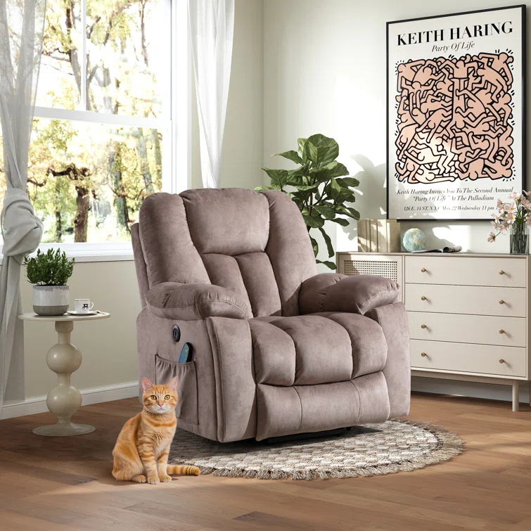 41'' Oversized Power Lift Chair - Heated Massage Electric Recliner with Super Soft Padding