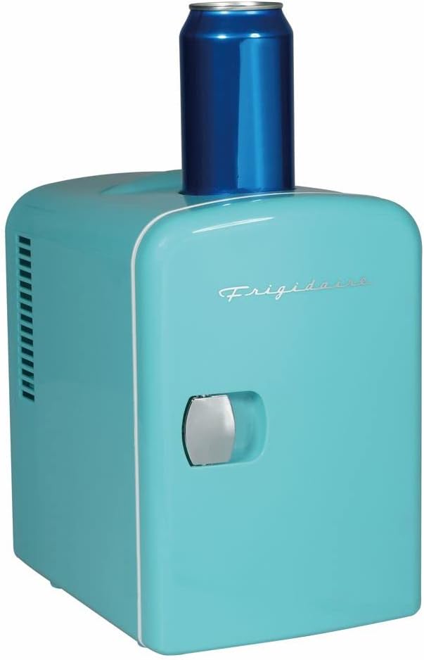 Frigidaire Mini Portable Compact Personal Fridge Cooler, 4 Liter Capacity Chills Six 12 oz Cans, 100% Freon-Free & Eco Friendly, Includes Plugs for Home Outlet & 12V Car Charger – Black