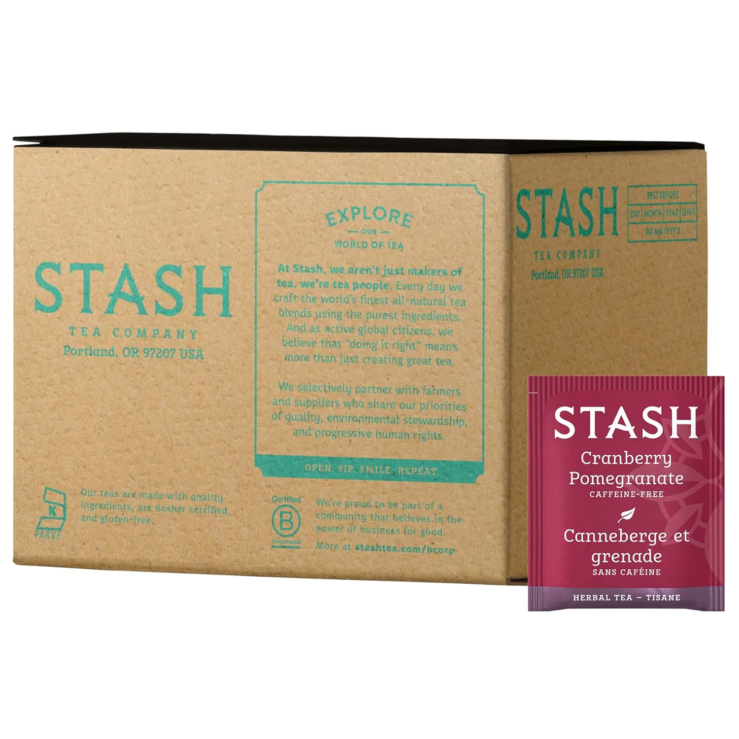 Stash Tea Double Bergamot Earl Grey Black Tea, Box of 100 Tea Bags
