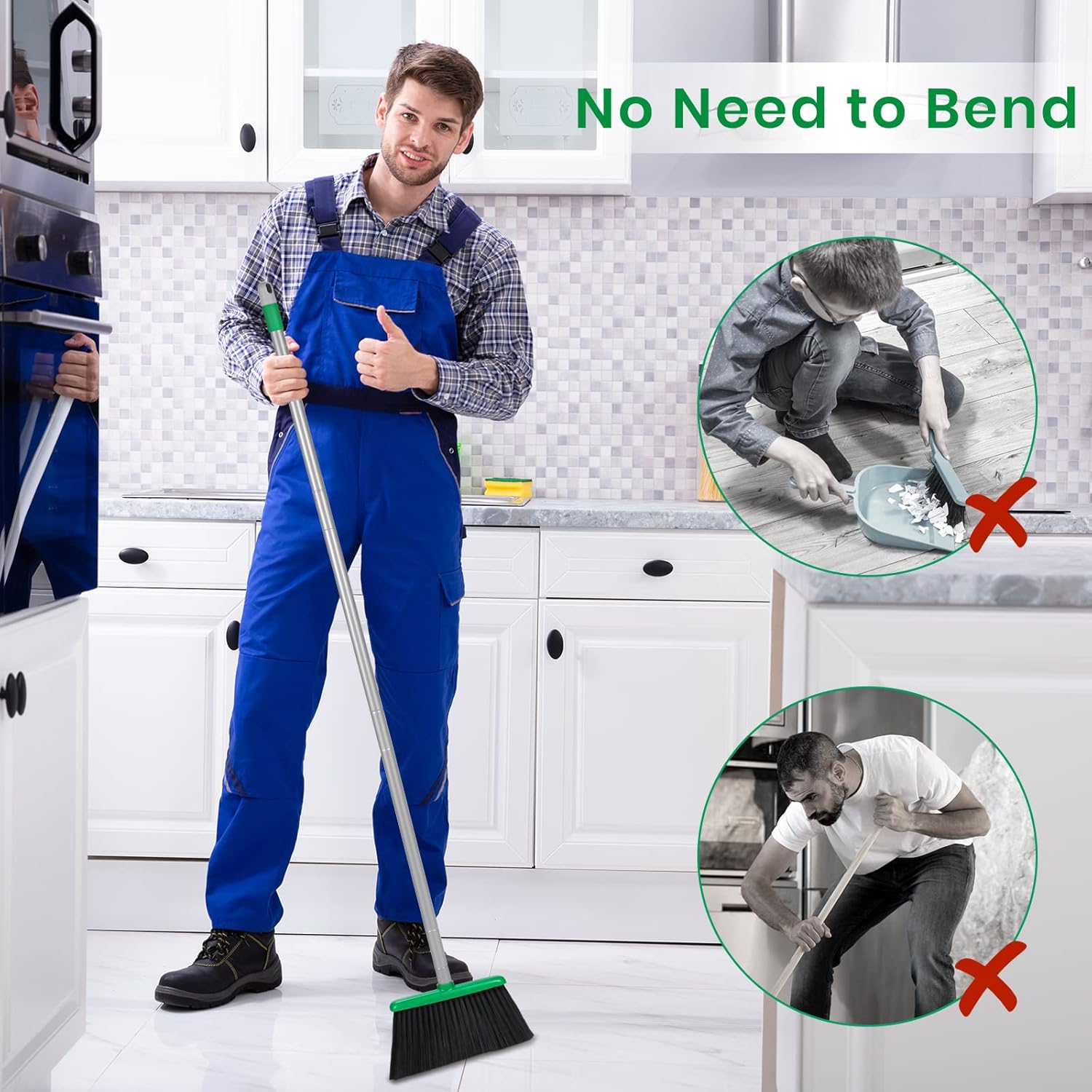 TreeLen Broom and Dustpan Set with 52