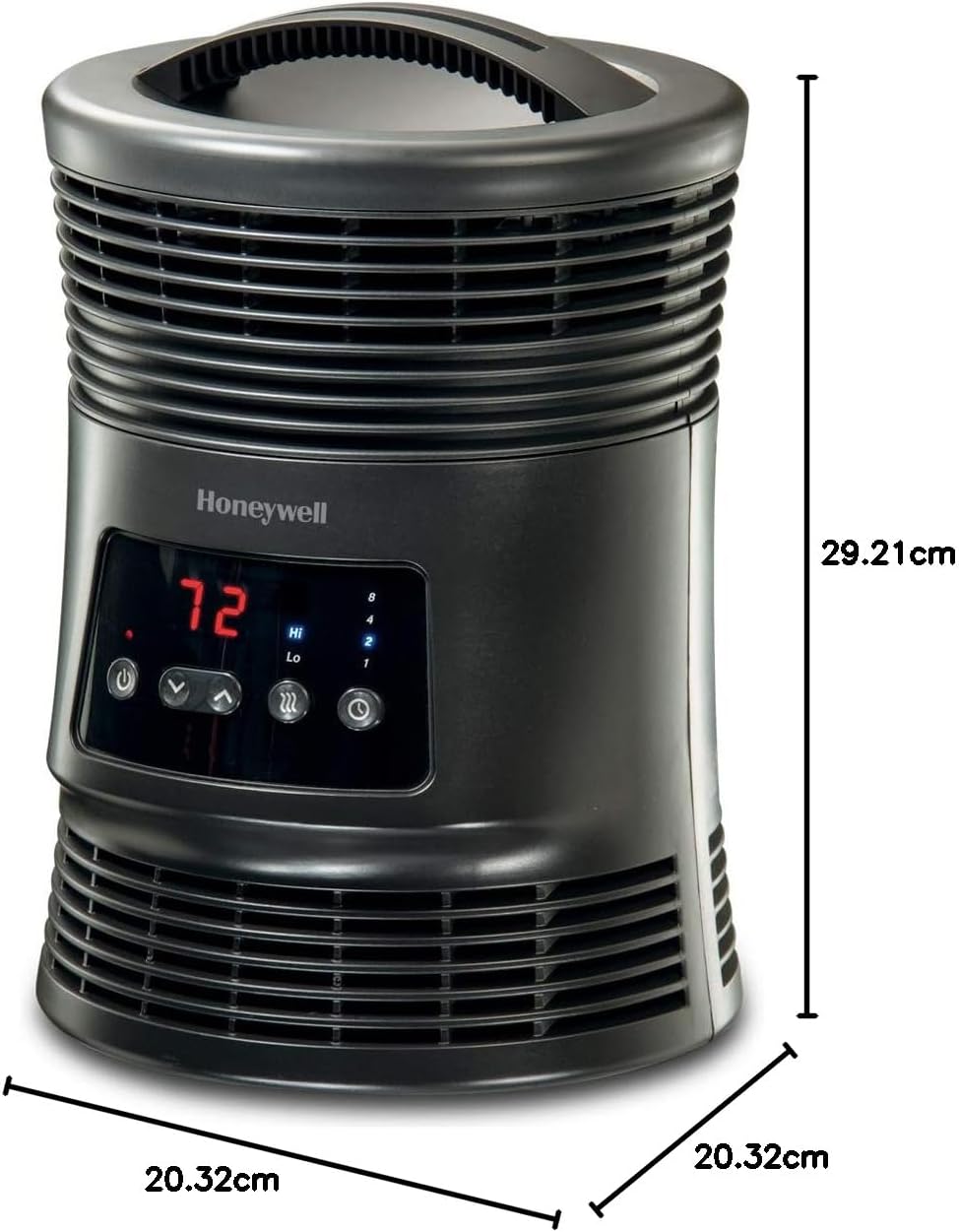 Honeywell HHF360V 360 Degree Surround Fan Forced Heater with Surround Heat Output Charcoal Grey Energy Efficient Portable Heater with Adjustable Thermostat & 2 Heat Settings, Small