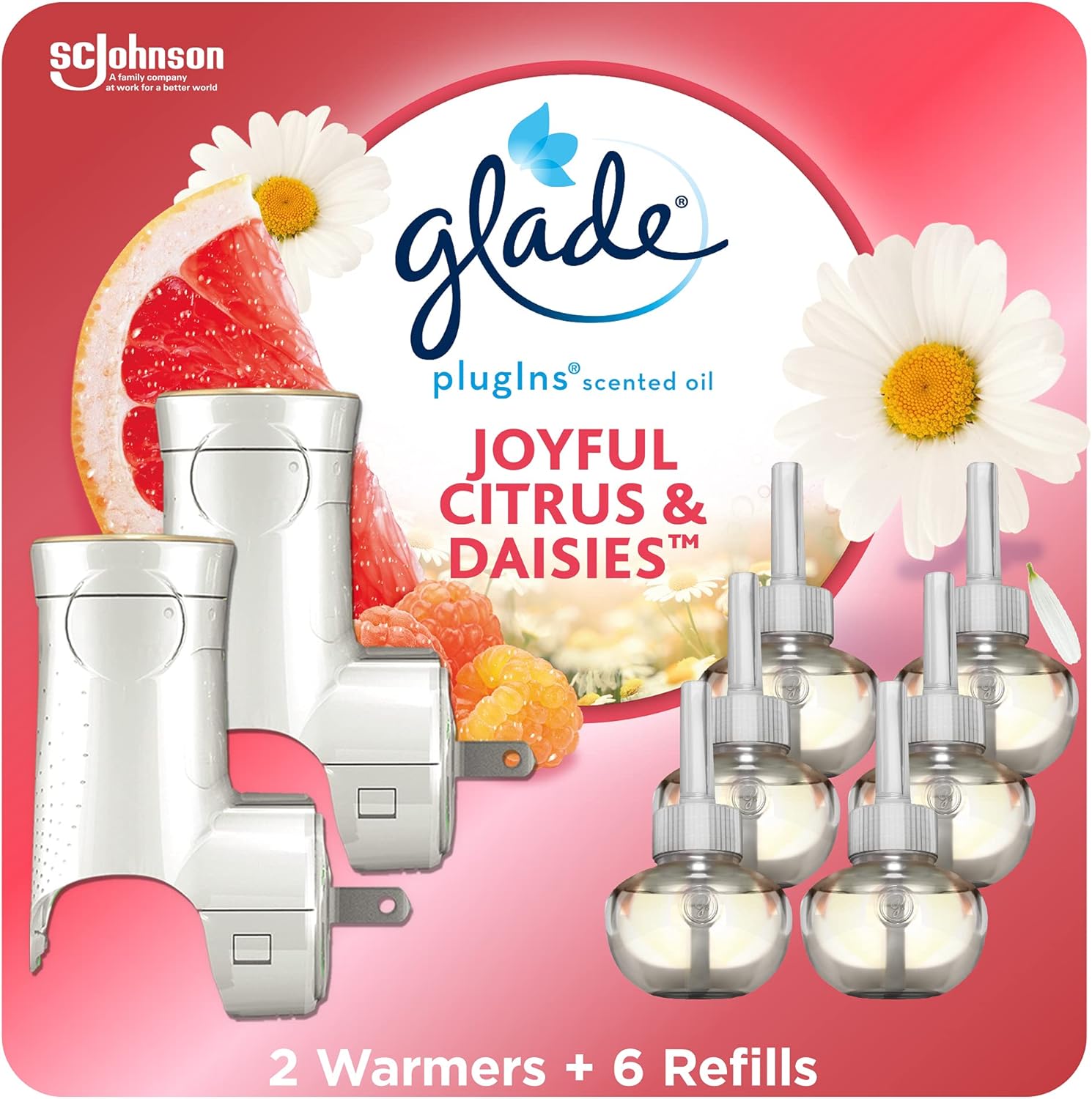 Glade PlugIns Air Freshener Starter Kit, Scented and Essential Oils for Home and Bathroom, Clean Linen, 4.02 Fl Oz, 2 Warmers and 6 Refills