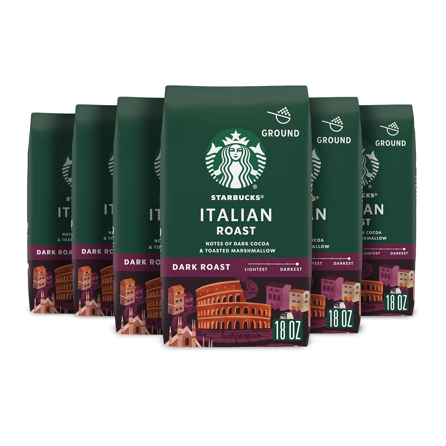 Starbucks Ground Coffee, Dark Roast Coffee, Caffè Verona, 100% Arabica, 1 bag (28 oz)