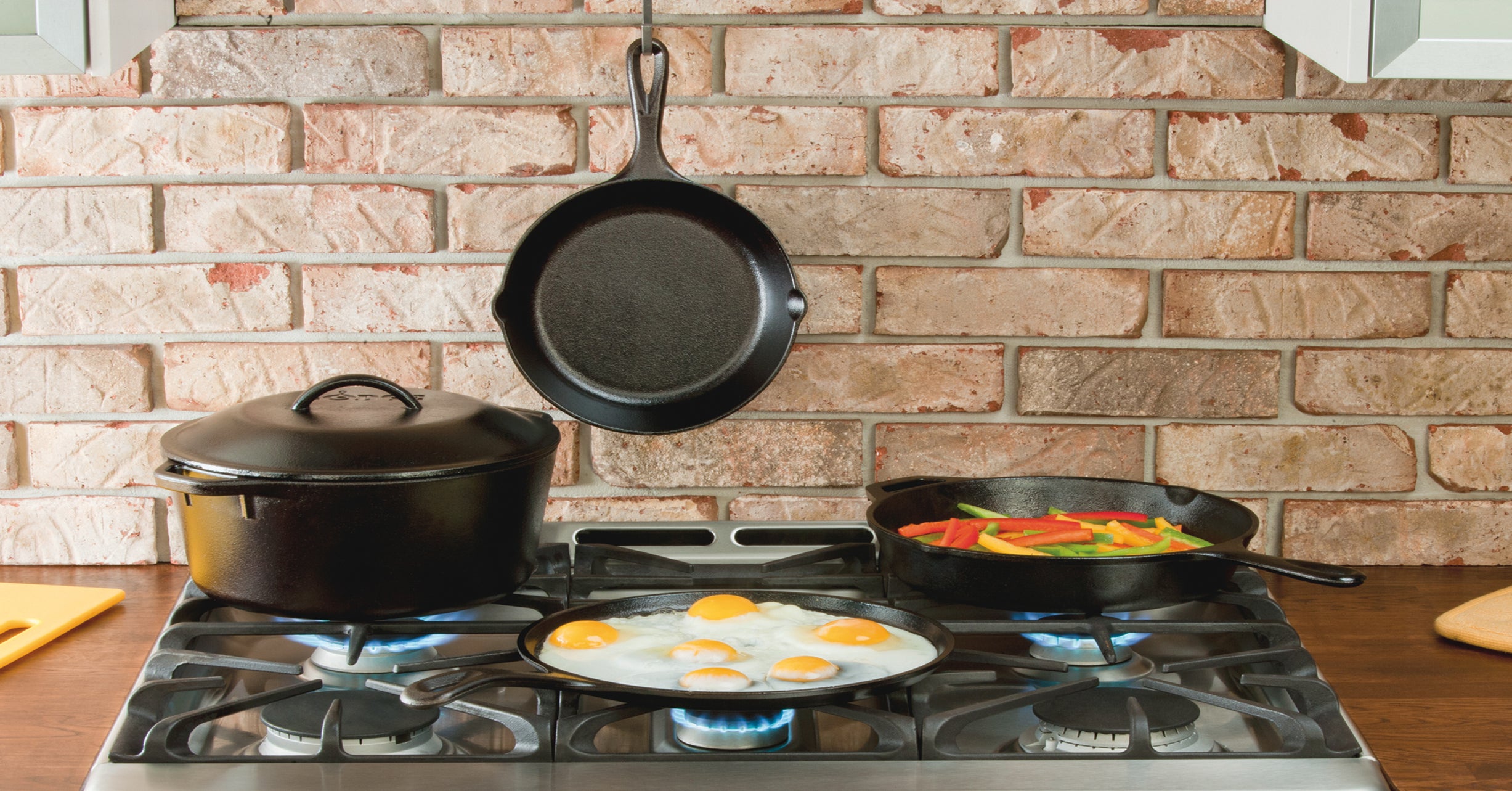 Pre-Seasoned Cast Iron 5 Piece Set, L5HS3, 5 Piece Combo Set