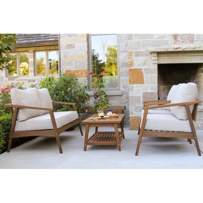 Fred Solid Wood 6 - Person Seating Group with Cushions