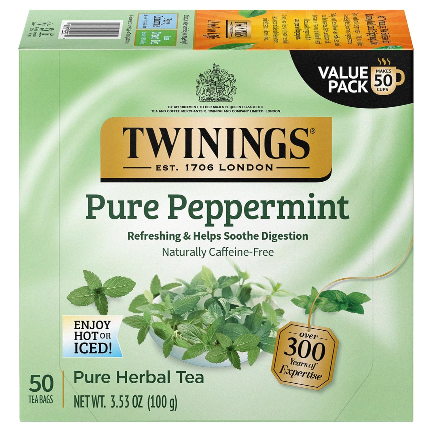 Twinings English Breakfast Black Tea Individually Wrapped Bags, 100 Count (Pack of 1), Smooth, Flavourful, and Robust, Caffeinated, Enjoy Hot or Iced | Packaging May Vary