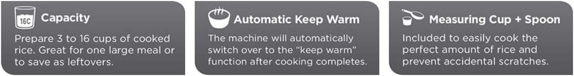 BLACK+DECKER 6-Cup Rice Cooker, RC506, 3-cup Uncooked Rice, Steaming Basket, Removable Non-Stick Bowl, One Touch