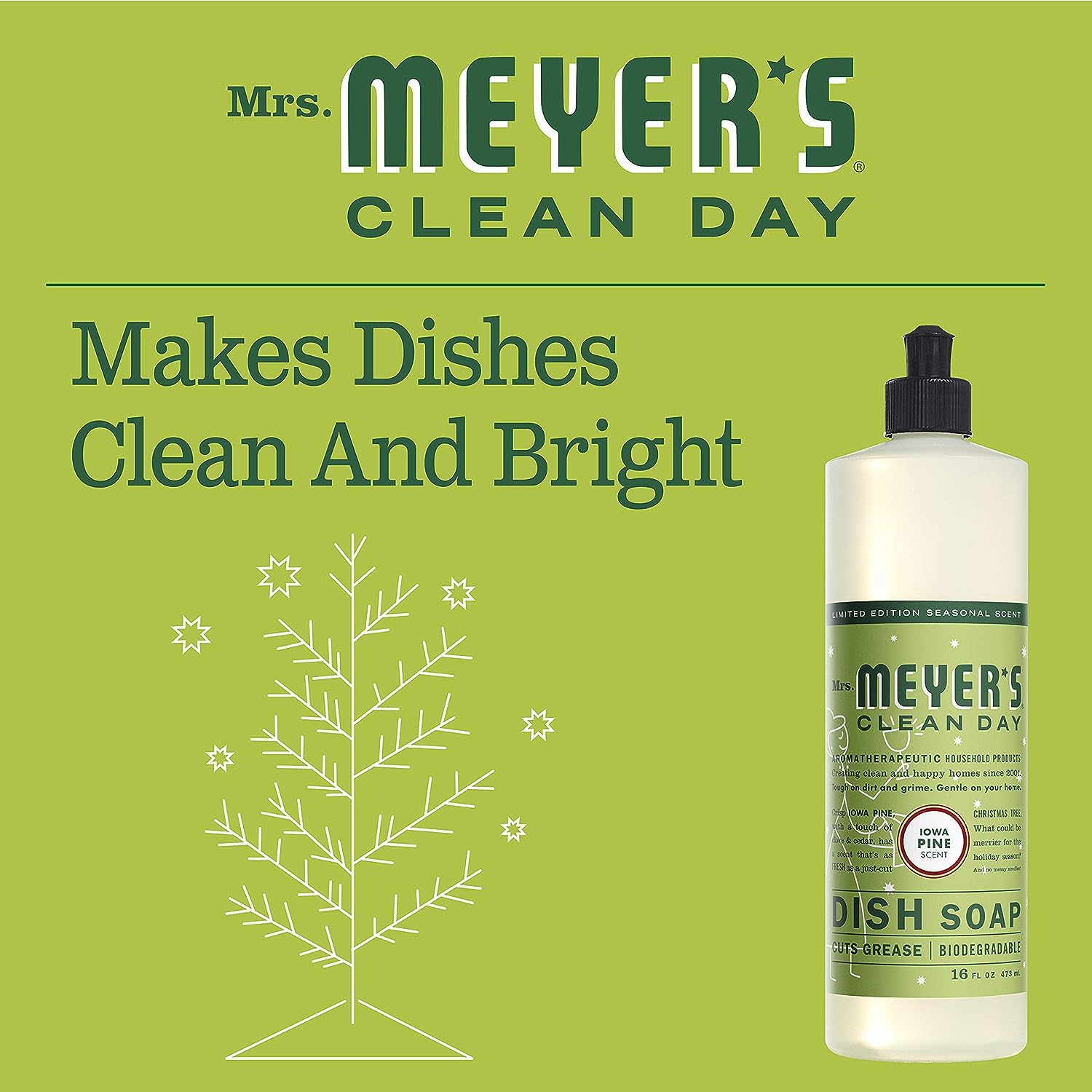 Mrs. Meyer's Liquid Dish Soap, Biodegradable Formula, Lemon Verbena, 16 Fl. Oz - Pack Of 3