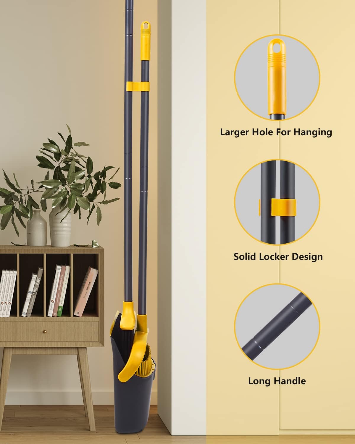 Broom and Dustpan, Broom and Dustpan Set for Home, Long Handle Broom with Dustpan, Broom and Dustpan Combo for Office Home Kitchen Lobby Floor Use Dustpan and Broom Set