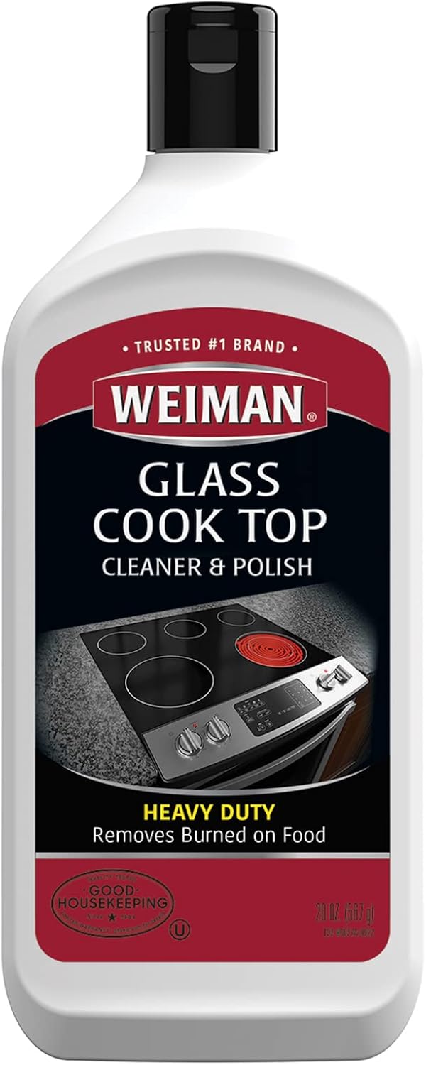 Weiman Non-Abrasive, No Scratch Induction Glass Ceramic Stove Cooktop Heavy Duty Cleaner and Polish, 20 Ounce