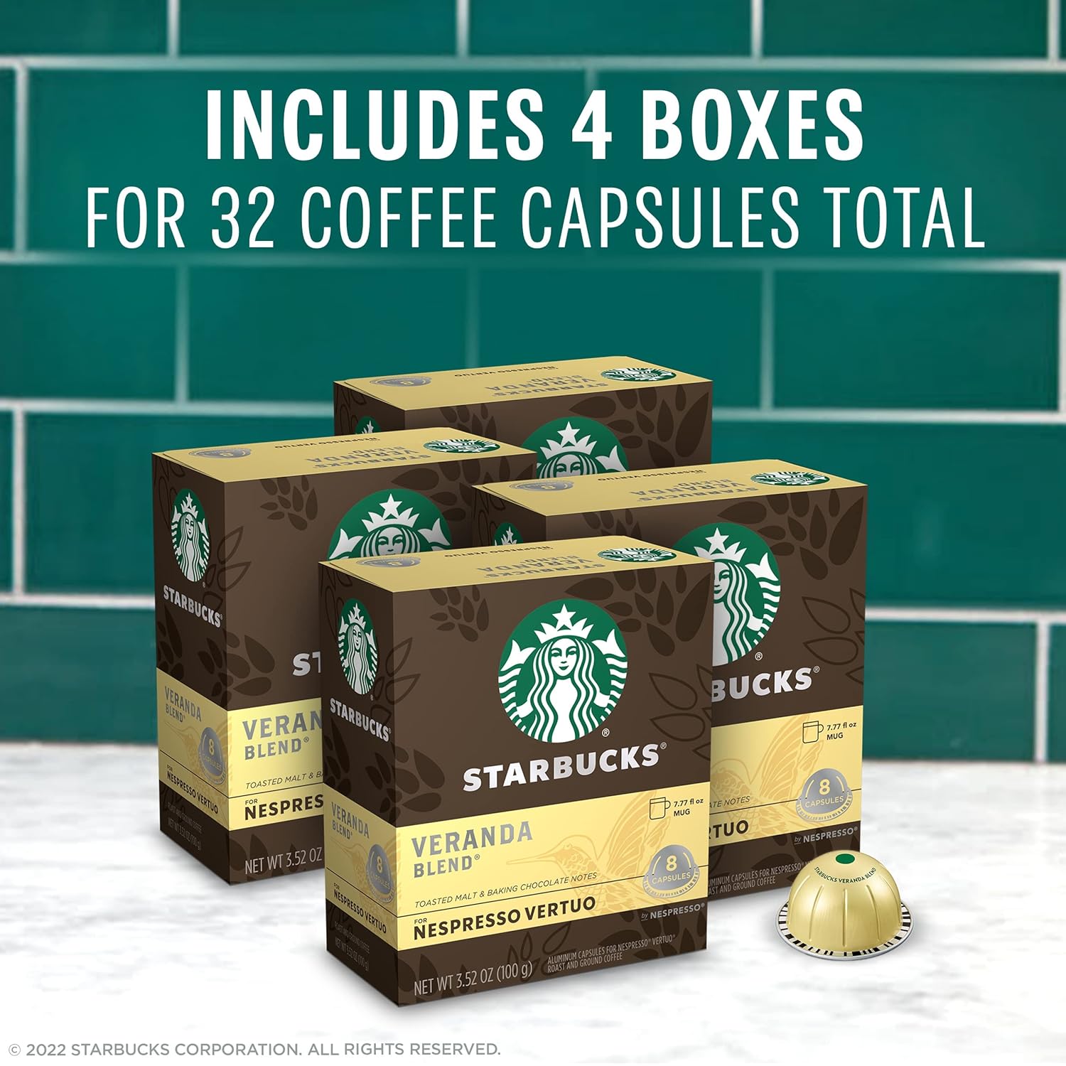Starbucks by Nespresso Vertuo, Pike Place, Medium Roast Coffee 32-count Coffee Pods, Brews 7.8 oz.