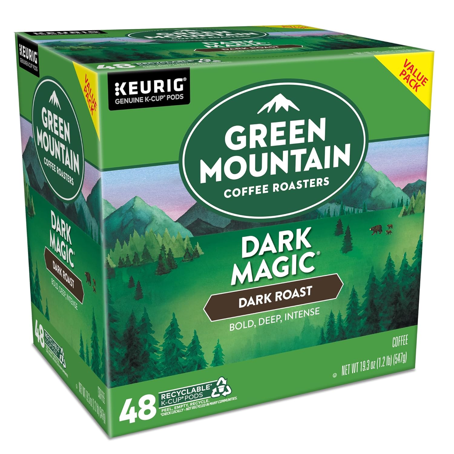 Green Mountain Coffee Roasters Dark Magic Keurig Single-Serve K-Cup Pods, Dark Roast Coffee, 72 Count (6 Packs of 12)