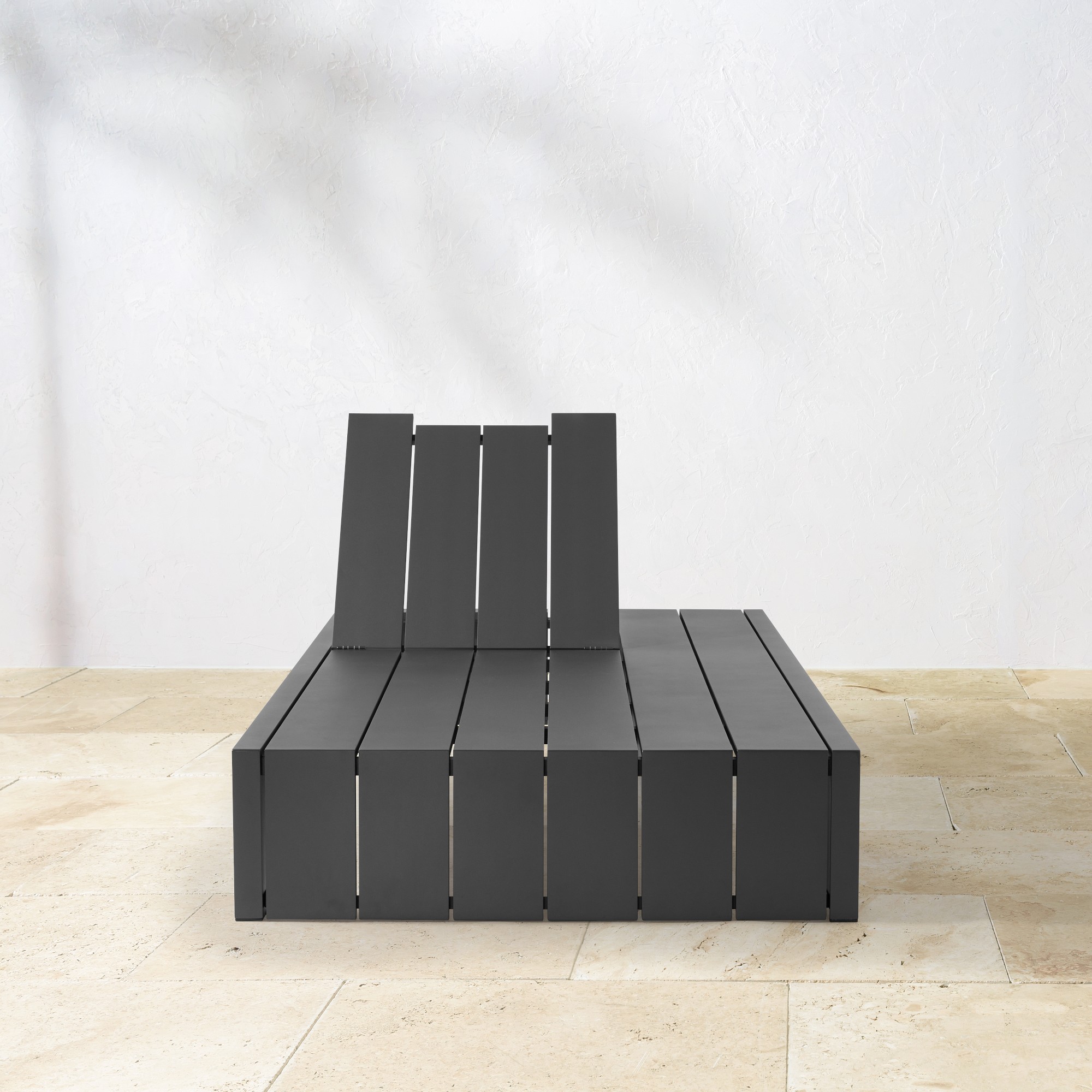 Larnaca Metal Chaise with Built in Table