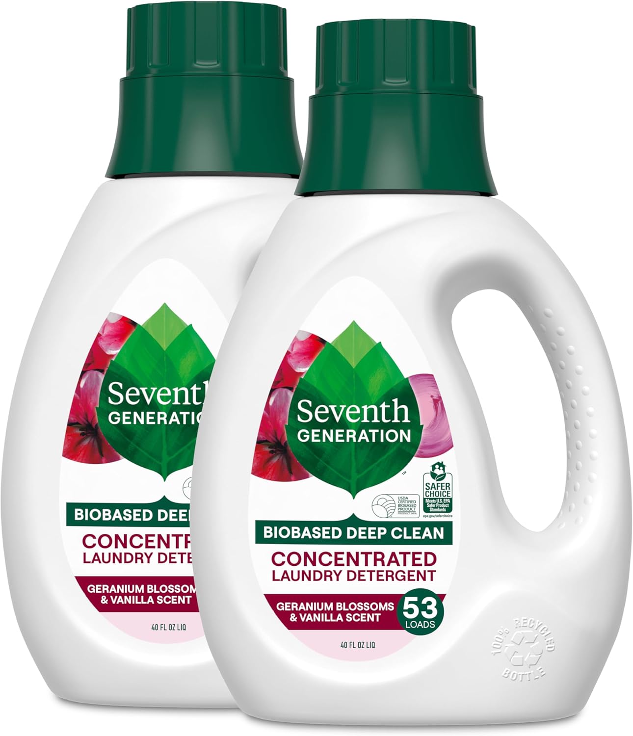 Seventh Generation Concentrated Laundry Detergent Liquid Free & Clear Fragrance Free 40 Fl Oz (Pack of 2)