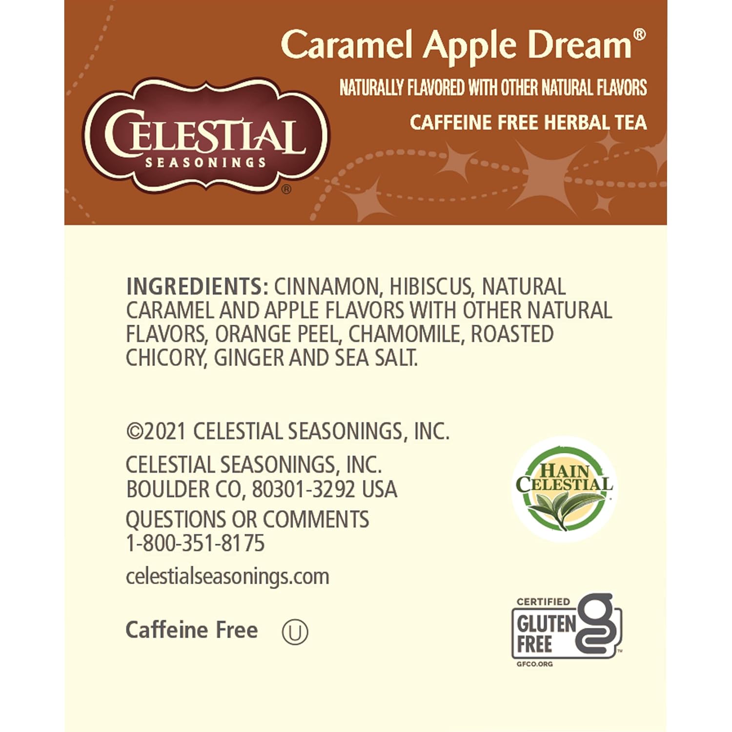 Celestial Seasonings Bengal Spice Herbal Tea, Caffeine Free, 20 Tea Bags Box, (Pack of 6)