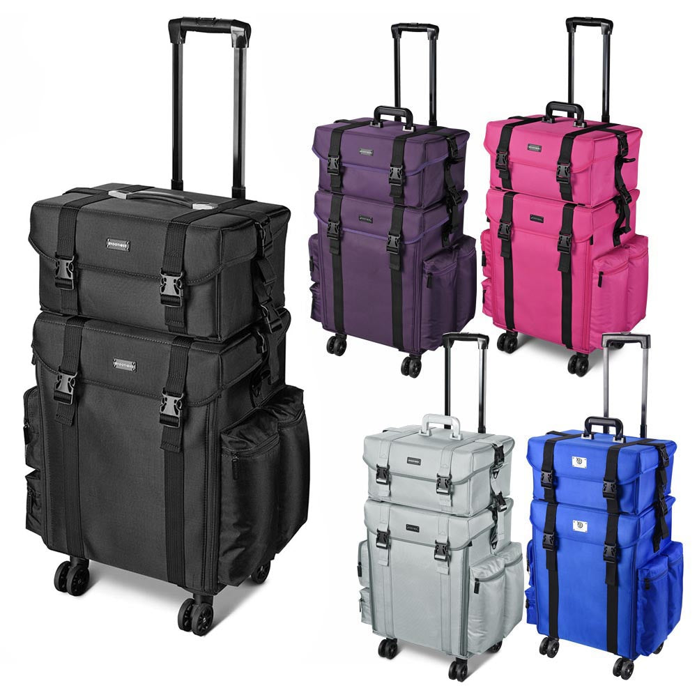 Byootique 2 in 1 Rolling Makeup Suitcase with Drawers Nylon