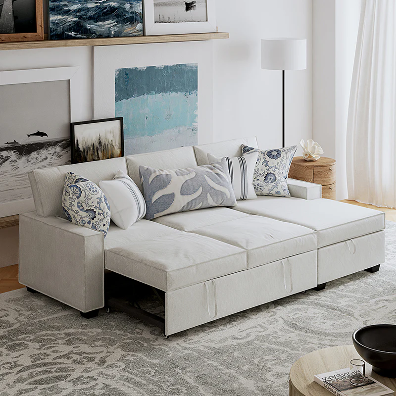 Sendera Upholstered Sleeper Sofa with Storage