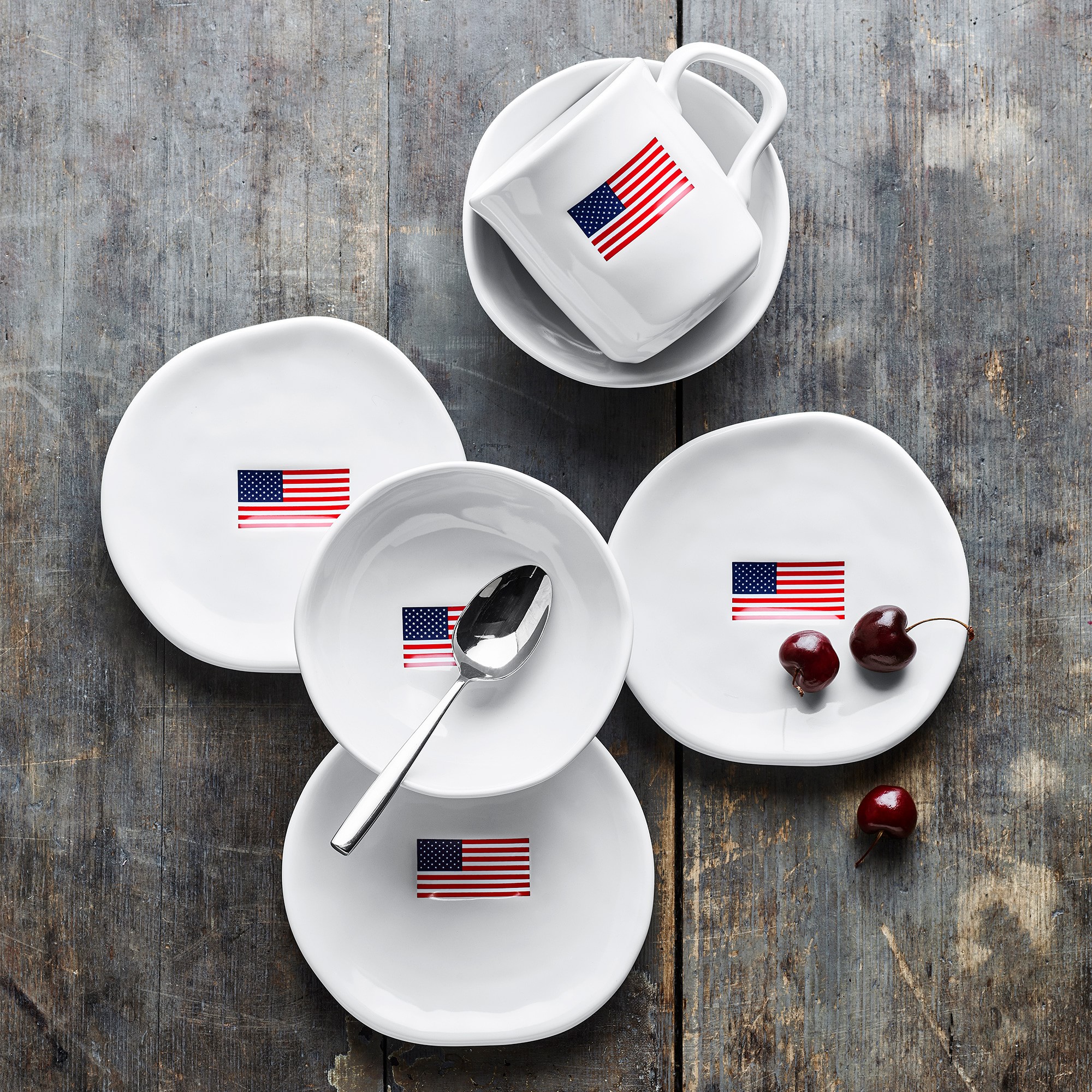 American Flag Appetizer Plates