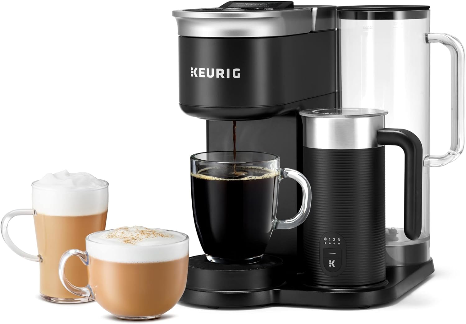 Keurig K-Cafe K-Duo Single Serve Coffee, Latte and Cappuccino Maker, 32 K-Cup Pods, Dark Charcoal