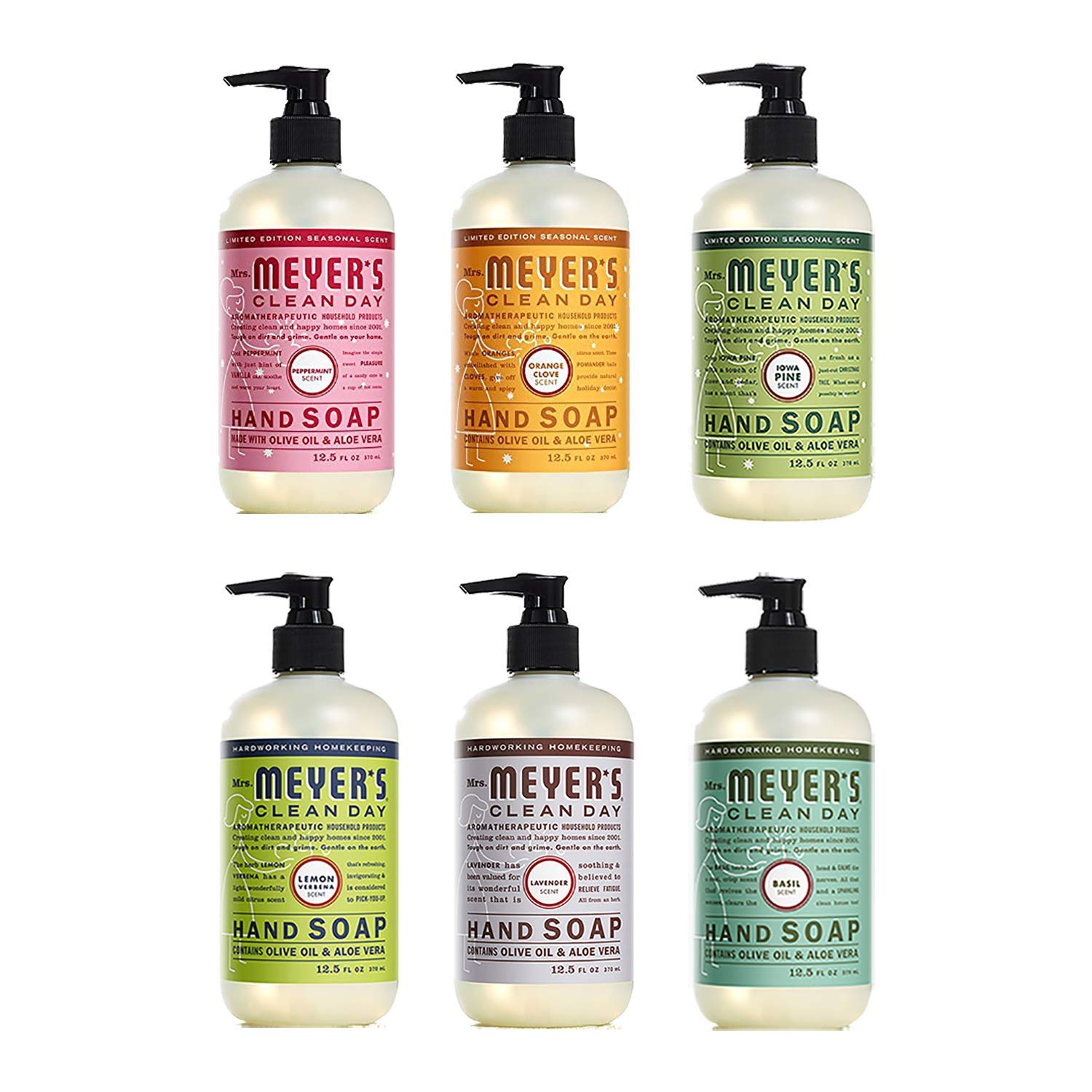 MRS. MEYER'S CLEAN DAY Hand Soap, Made with Essential Oils, Biodegradable Formula, Honeysuckle, 12.5 fl. oz - Pack of 3