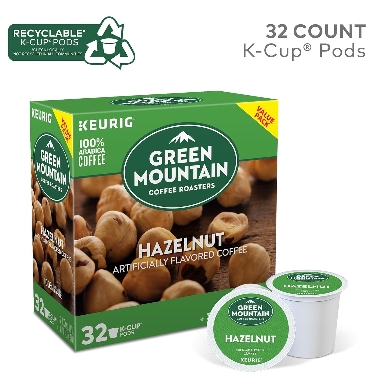 Green Mountain Coffee Roasters Caramel Vanilla Cream Keurig Single-Serve K-Cup pods, Light Roast Coffee, 72 Count (6 Packs of 12)