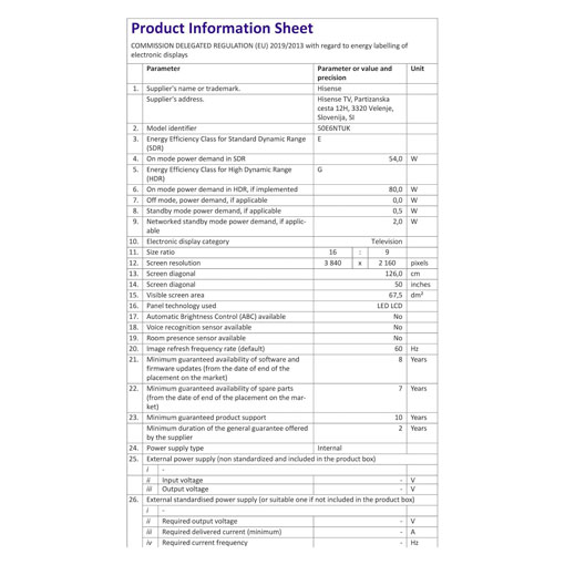 【2025 Best Choice + Free Shipping】Hisense 50 Inch 4K Smart UHD HDR LED Freely TV [Energy Class E] – Dolby Vision, Game Mode PLUS with 60Hz VRR ALLM, Smooth Motion, AI Sports Mode, Vidaa OS with Freely, Youtube, Netflix and Disney+ & Now TV 50E6NTUK(2