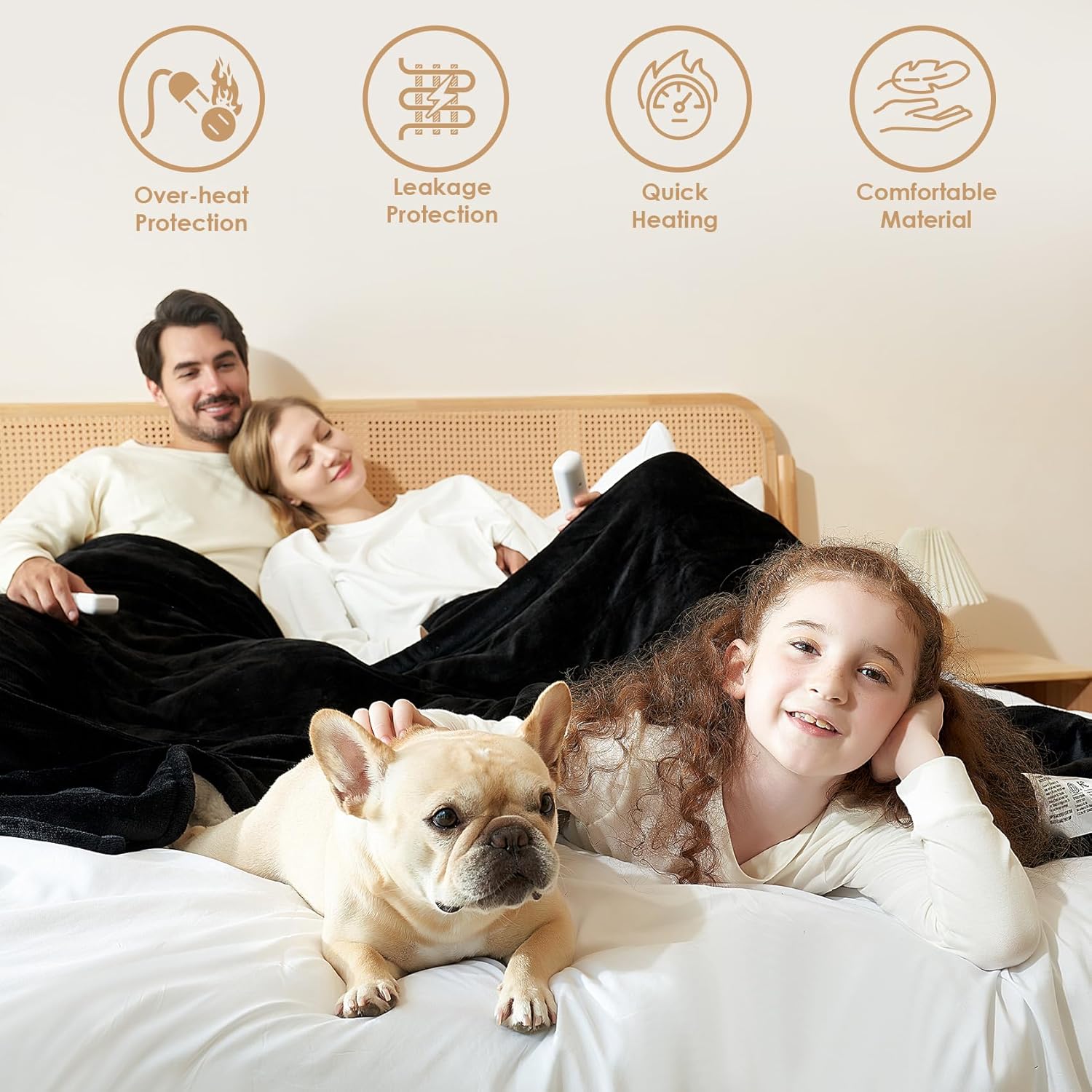 EHEYCIGA Heated Blanket Electric Blanket Throw - Heating Blanket with 9 Heating Levels & 10 Hours Auto Off, Soft Cozy Sherpa Washable Blanket with Fast Heating, 50 x 60 Inches