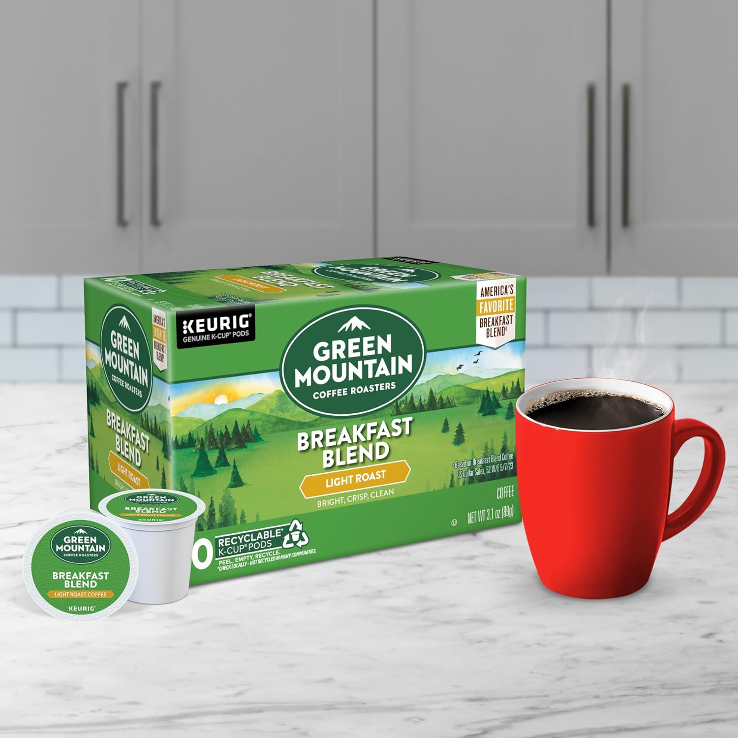 Green Mountain Coffee Roasters Breakfast Blend Single-Serve Keurig K-Cup Pods, Light Roast Coffee, 96 Count