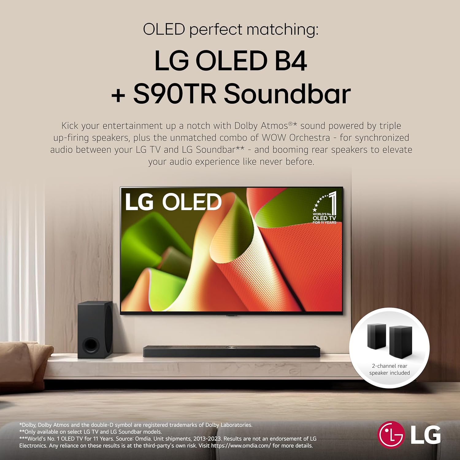 LG 77-Inch Class OLED B4 Series Smart TV 4K Processor Flat Screen with Magic Remote AI-Powered with Alexa Built-in (OLED77B4PUA, 2024)