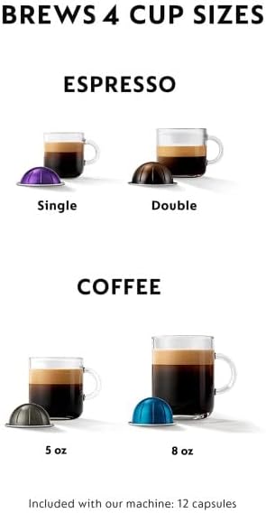 Nespresso Vertuo Plus Deluxe Coffee and Espresso Maker by De'Longhi, Matte Black