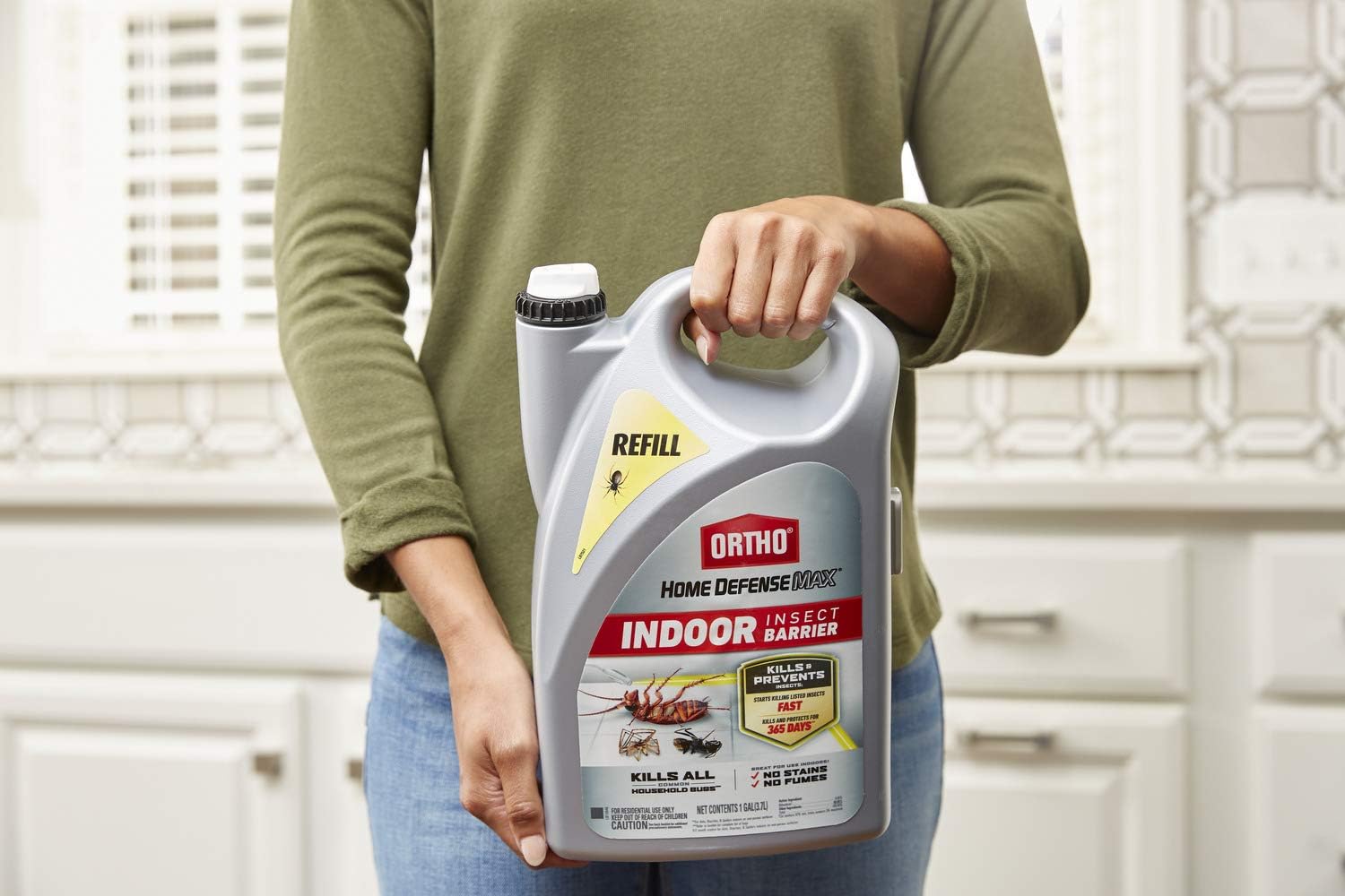 Ortho Home Defense Max Indoor Insect Barrier: Starts to Kill Ants, Roaches, Spiders, Fleas & Ticks Fast, 1 gal.