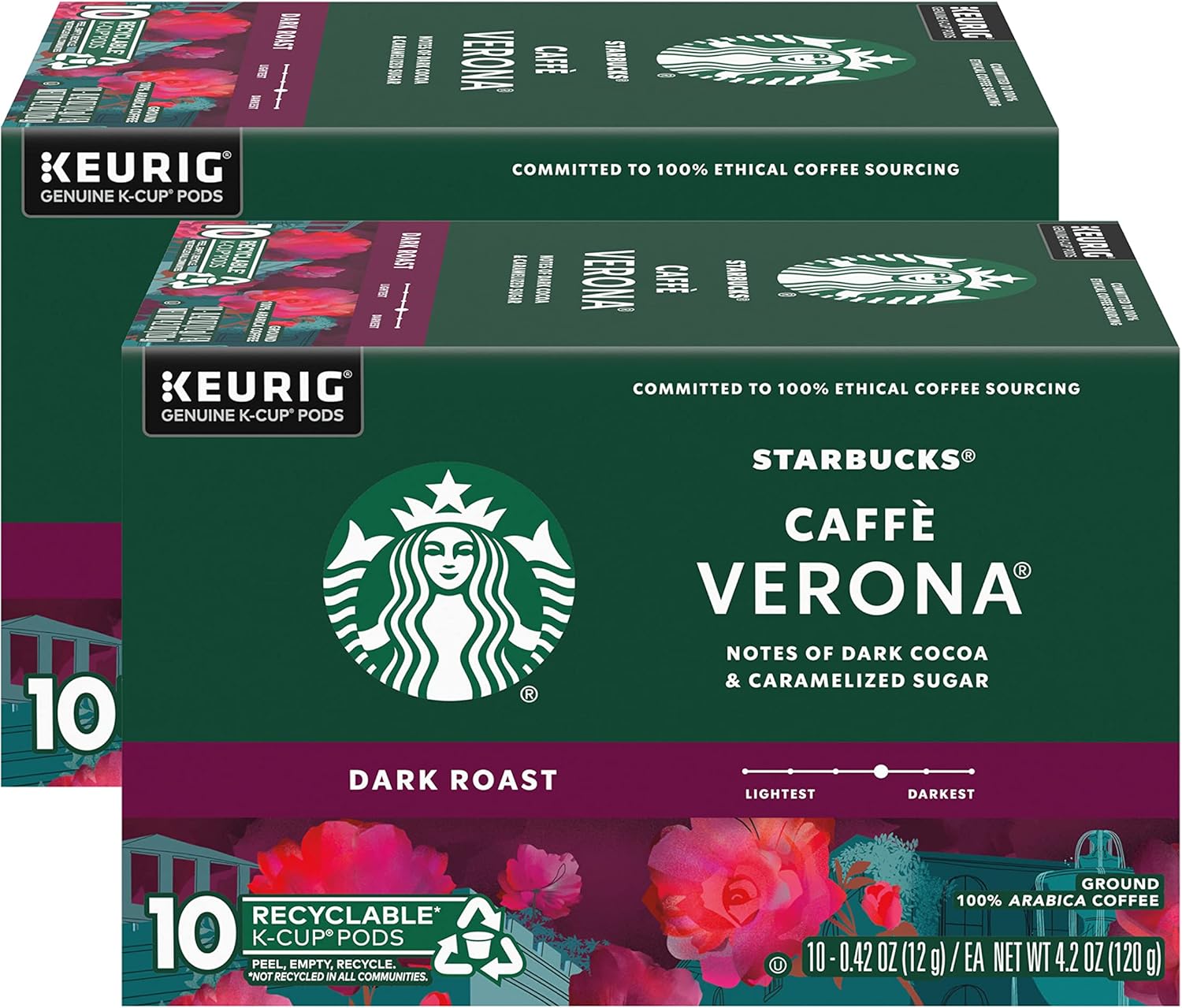Starbucks K-Cup Coffee Pods, Dark Roast Coffee, French Roast for Keurig Brewers, 100% Arabica, 4 boxes (96 pods total)