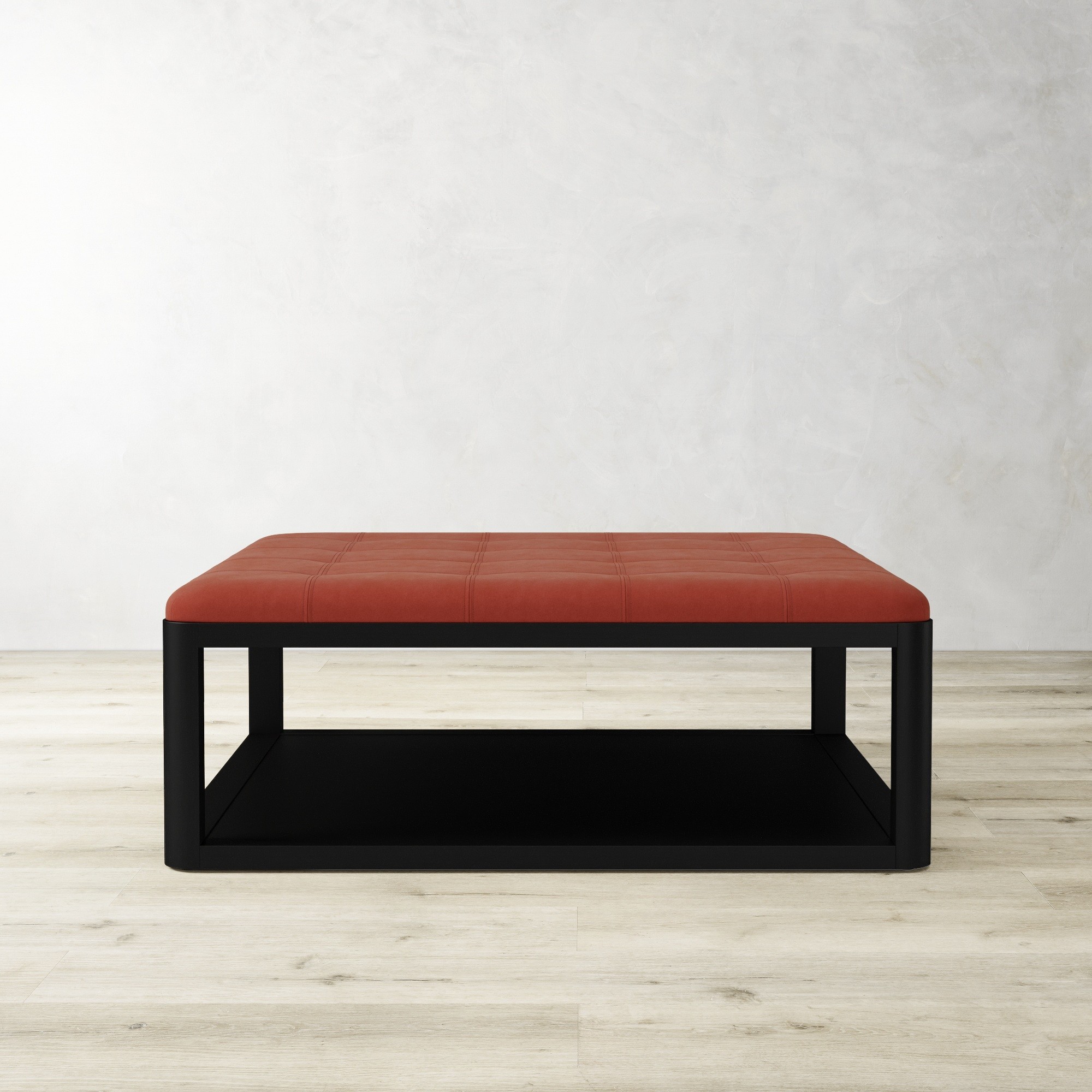 Porte Grid Tufted Rectangular Ottoman (48