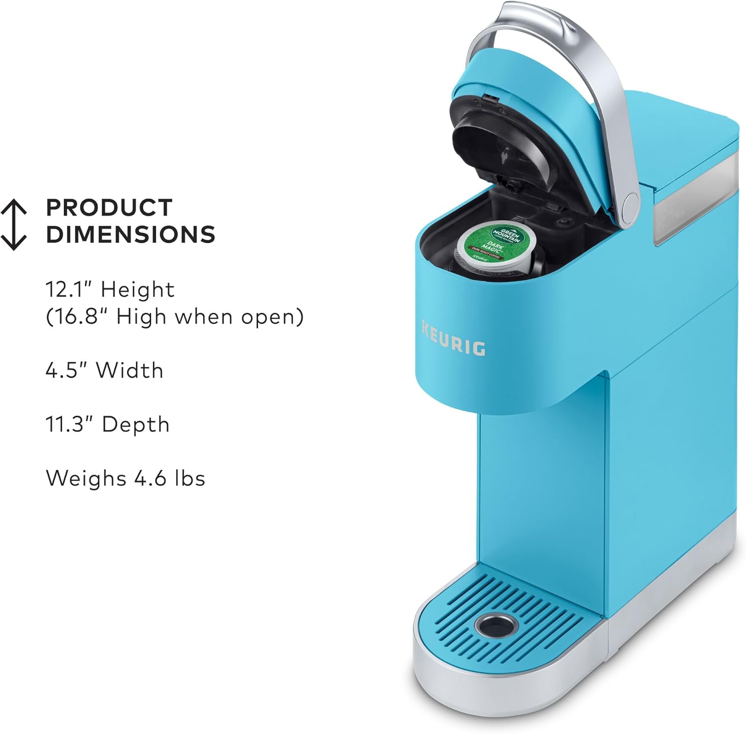 Keurig K-Mini Plus Single Serve K-Cup Pod Coffee Maker, with 6 to 12oz Brew Size, Stores up to 9 K-Cup Pods, Travel Mug Friendly, Matte Black