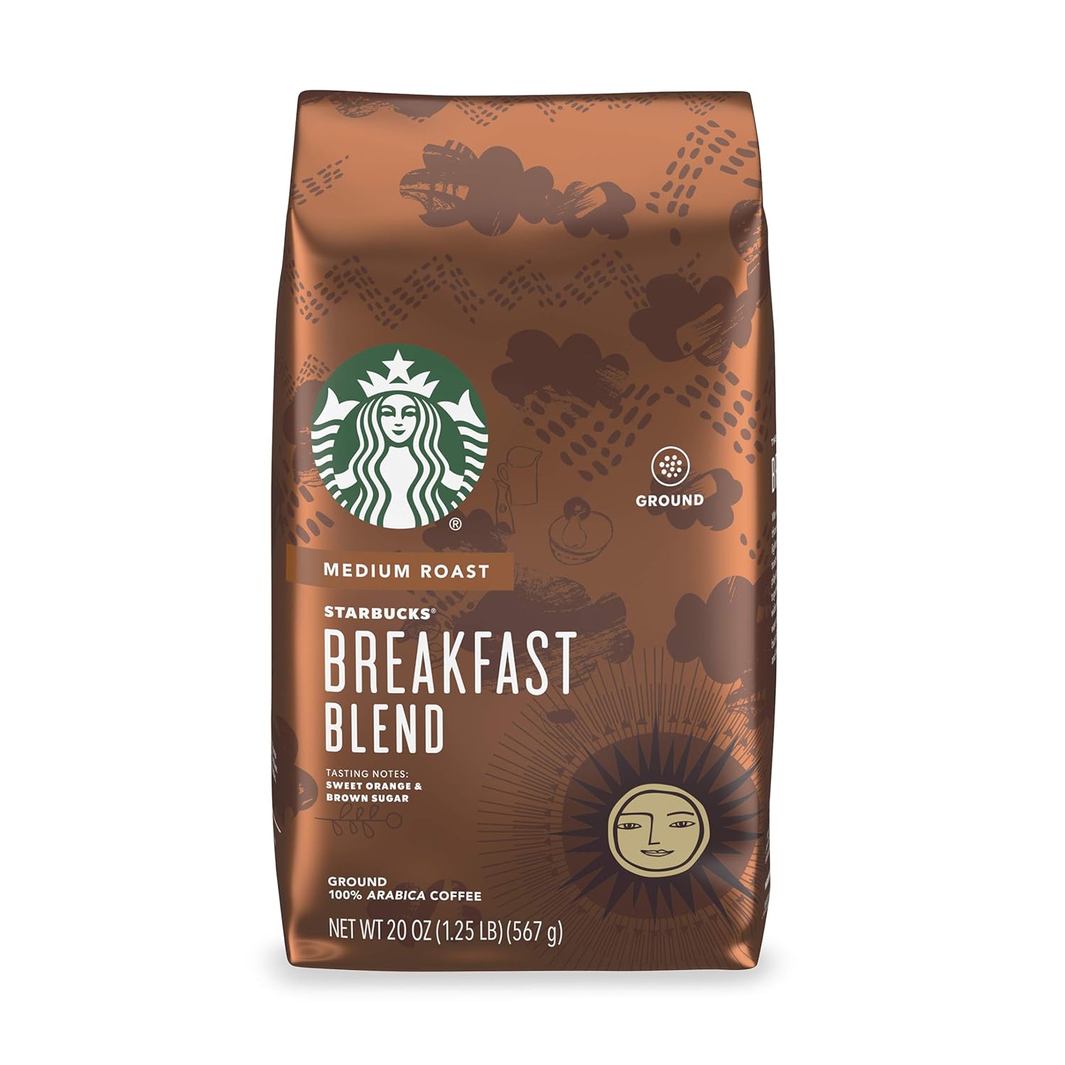 Starbucks Ground Coffee, Medium Roast Coffee, Pike Place Roast, 100% Arabica, 1 Bag (28 Oz)