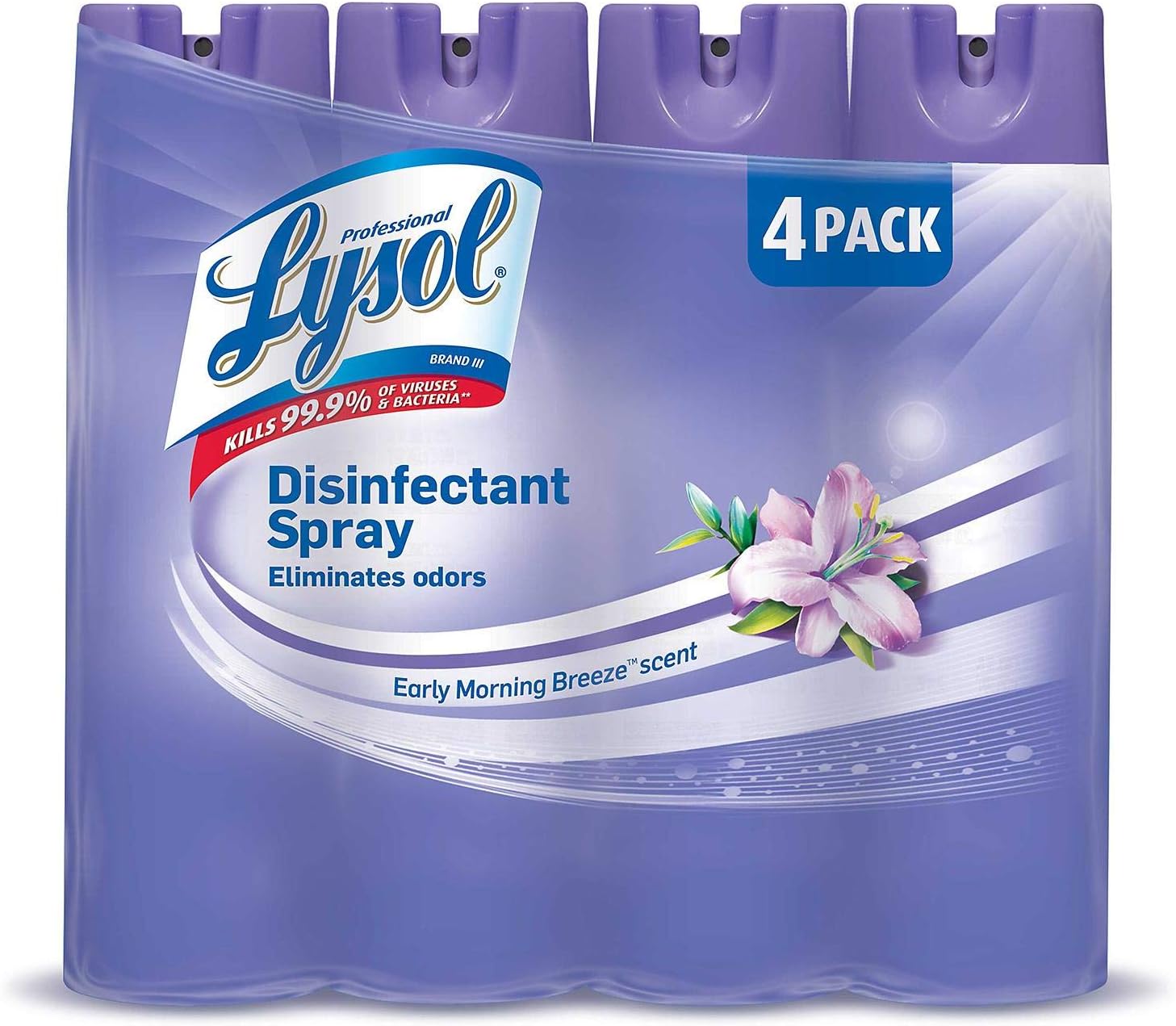 Lysol Disinfectant Spray, Sanitizing and Antibacterial Spray, For Disinfecting and Deodorizing, Lemon Breeze, 19 Fl Oz (Pack of 2), Packaging May Vary