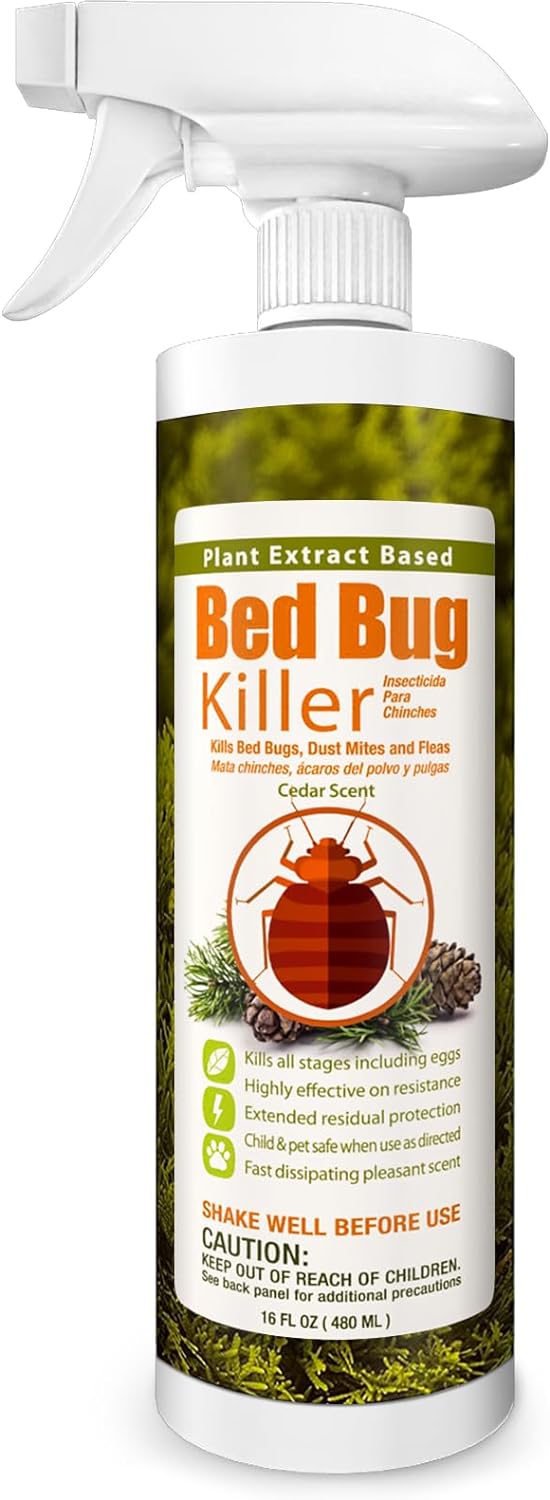 Bed Bug Killer 16 oz EcoVenger by EcoRaider, 100% Kill Efficacy, Bedbugs & Mites, Eggs & The Resistant, Lasting Protection, USDA BIO-Certified, Plant Extract Based & Non-Toxic, Child & Pet Safe