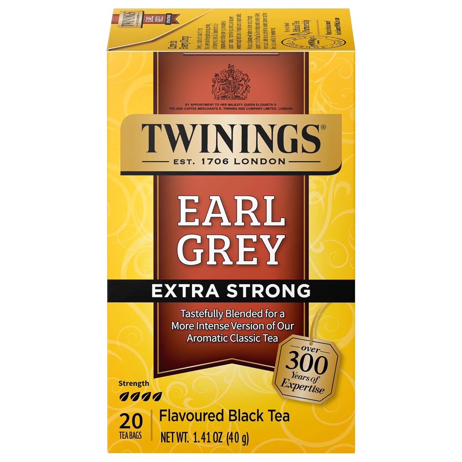 Twinings English Breakfast Black Tea Individually Wrapped Bags, 100 Count (Pack of 1), Smooth, Flavourful, and Robust, Caffeinated, Enjoy Hot or Iced | Packaging May Vary