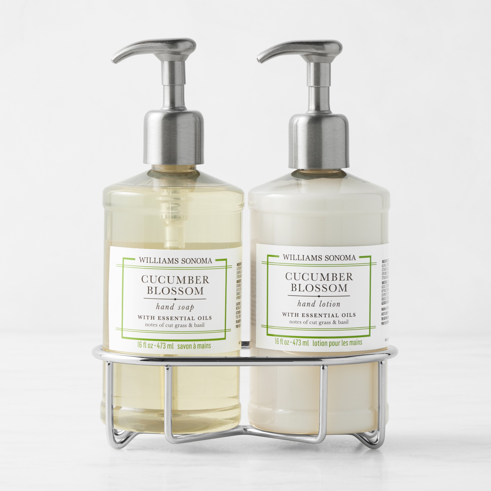 Williams Sonoma Cucumber Blossom Hand Soap & Lotion 3-Piece Set