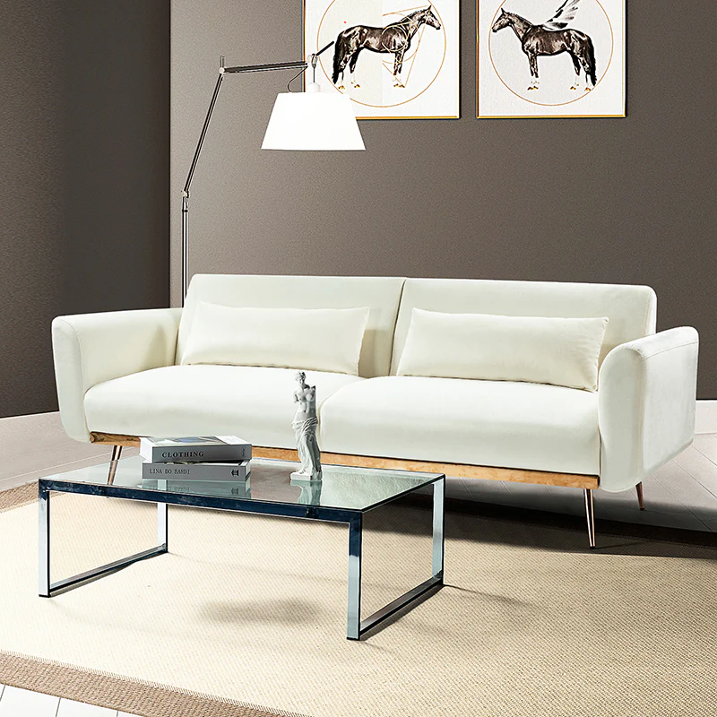 Agnes Retro Style Velvet Sleeper Sofa