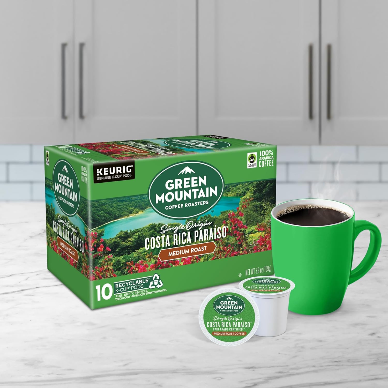 Green Mountain Coffee Roasters Half Caff Keurig Single-Serve K-Cup pods, Medium Roast Coffee, 72 Count (6 Packs of 12)