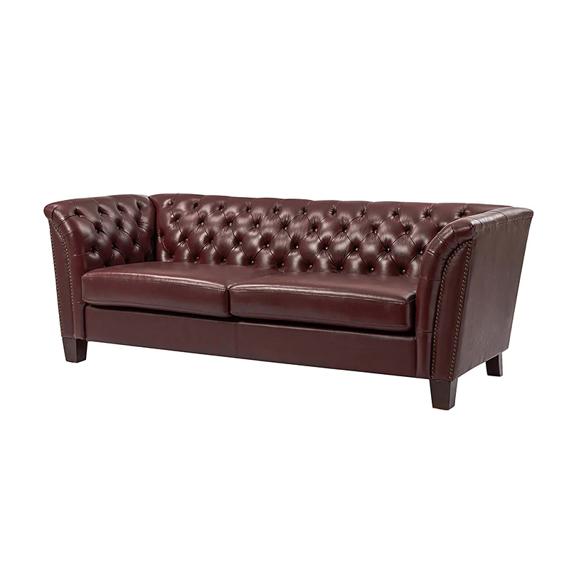 Patricio Tufted Genuine Leather Elegant Design Classic Chesterfield Sofa