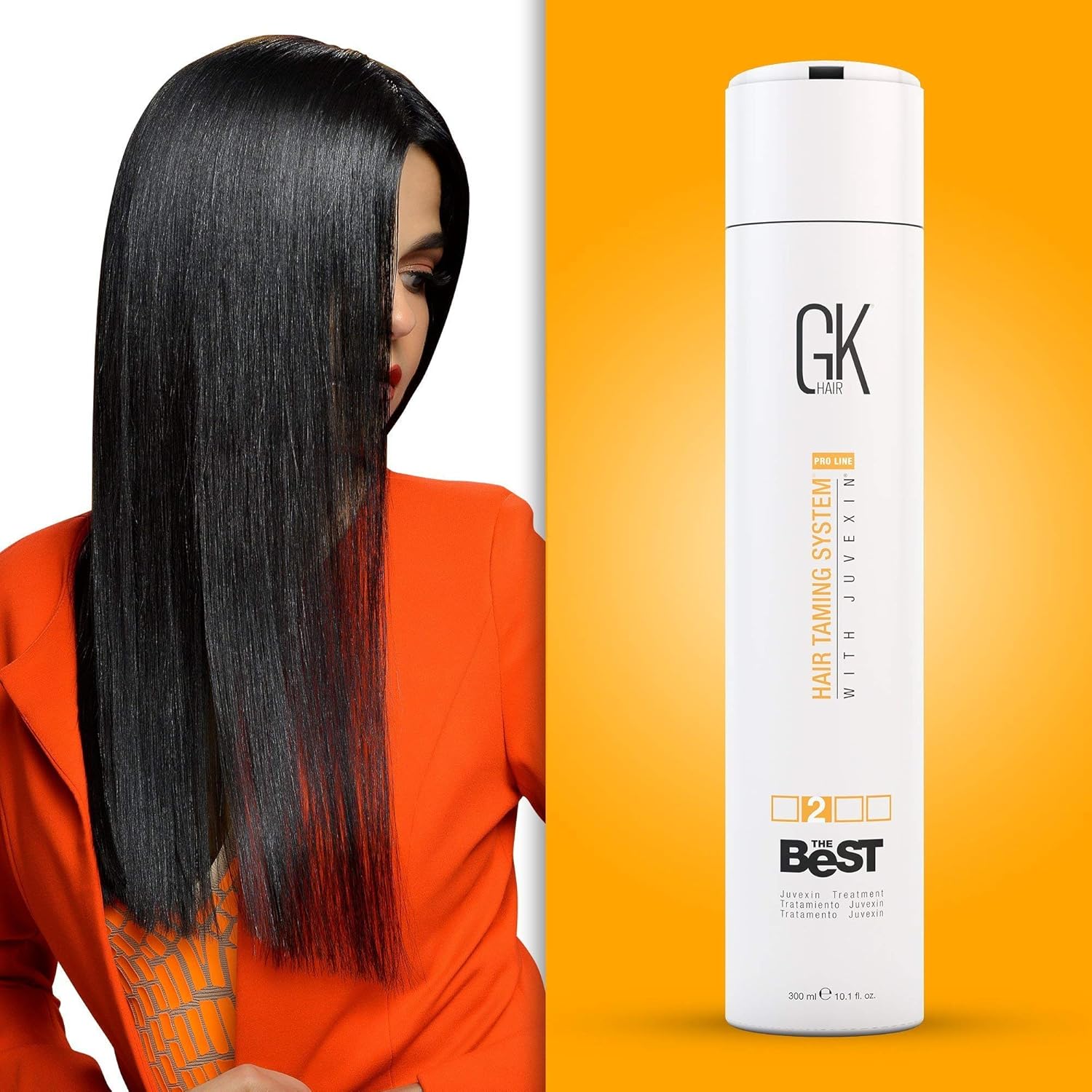 GK HAIR Global Keratin The Best (3.4 Fl Oz/100ml) Smoothing Keratin Hair Treatment - Professional Brazilian Complex Blowout Straightening For Silky Smooth & Frizz Free Hair