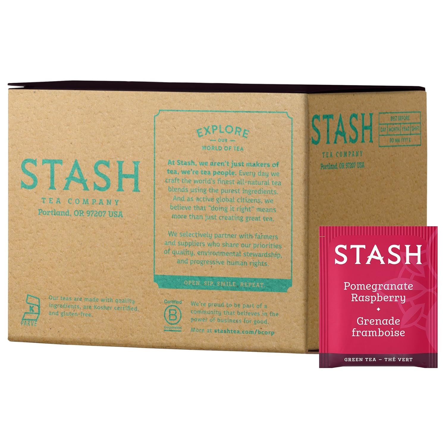 Stash Tea Double Bergamot Earl Grey Black Tea, Box of 100 Tea Bags